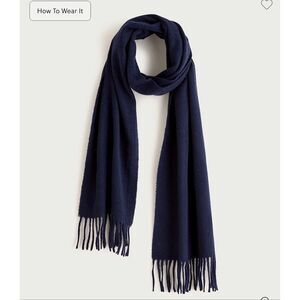 J. Crew Cashmere-blend scarf in Deep Navy NWT One Size